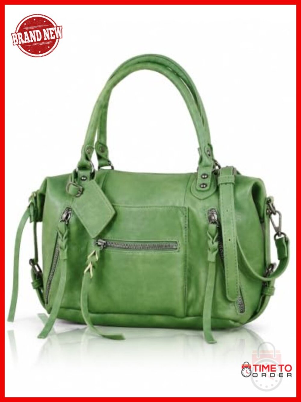Vegan Leather Mini Tote Bag with Adjustable Dual Straps
